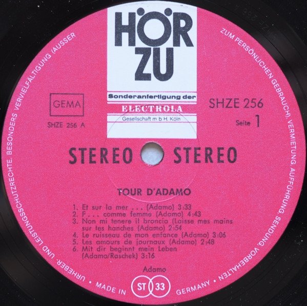 Adamo - Tour D'Adamo (LP)