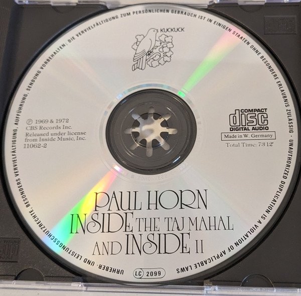 Paul Horn - Inside The Taj Mahal And Inside II (CD)