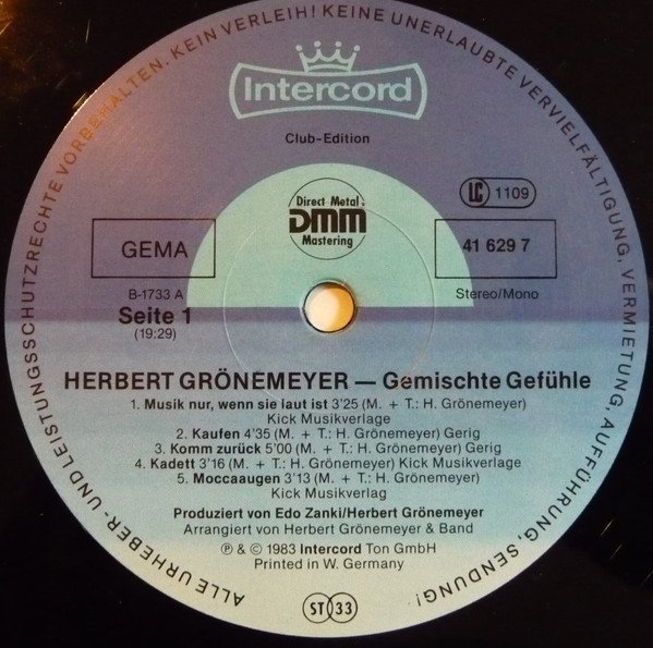 Herbert Grönemeyer - Gemischte Gefühle (LP)
