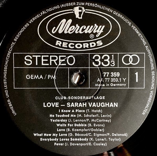 Sarah Vaughan - Love (LP)