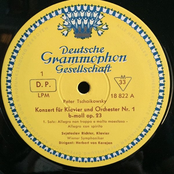 Tchaikovsky / Sviatoslav Richter, Herbert Von Karajan - Piano Concerto No. 1 (LP)