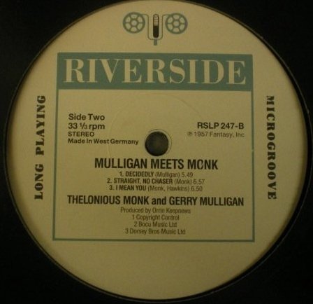 Thelonious Monk And Gerry Mulligan - Mulligan Meets Monk (LP)