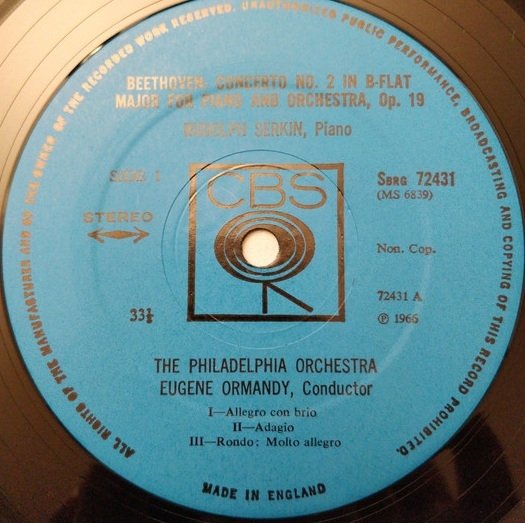 Rudolf Serkin, Beethoven, Mozart, Eugene Ormandy, The Philadelphia Orchestra - Piano Concerto No. 2 In B-Flat, Piano Concerto No. 27 In B-Flat, K. 595 (LP)