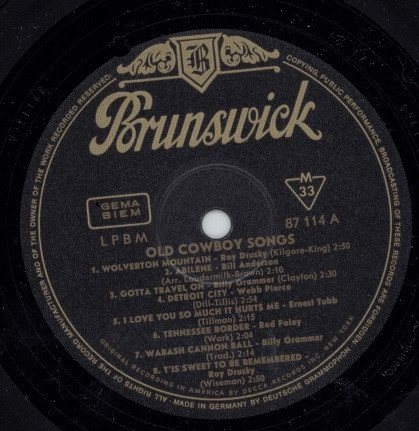 Old Cowboy Songs (LP)