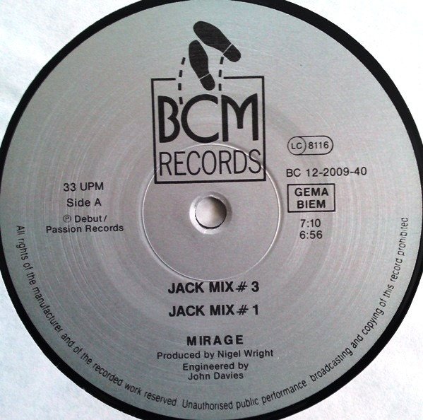 Mirage - The Jack Mixes (12'')