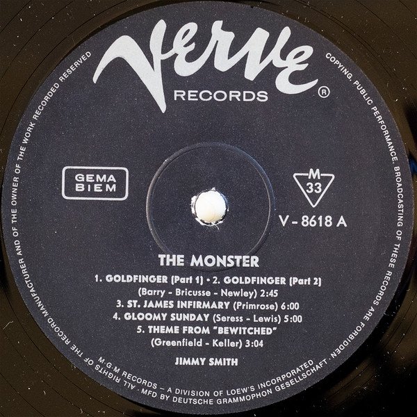 The Incredible Jimmy Smith, Arranged And Conducted By Oliver Nelson - Monster (LP)