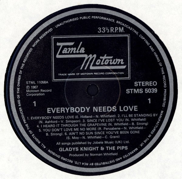 Gladys Knight And The Pips - Everybody Needs Love (LP)