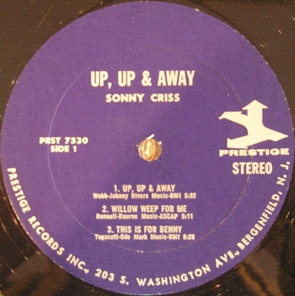 Sonny Criss - Up, Up And Away (LP)