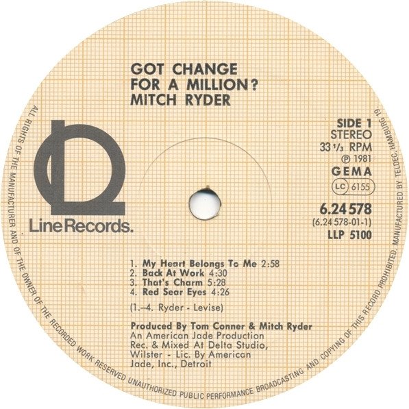 Mitch Ryder - Got Change For A Million? (LP)