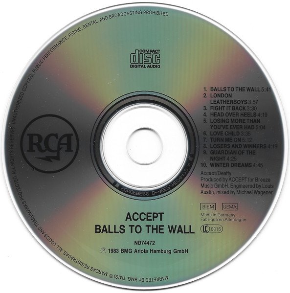 Accept - Balls To The Wall (CD)