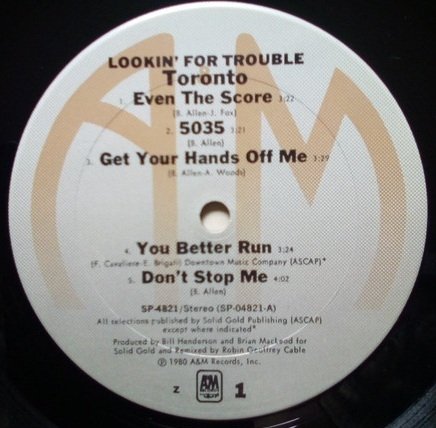 Toronto - Lookin' For Trouble (LP)