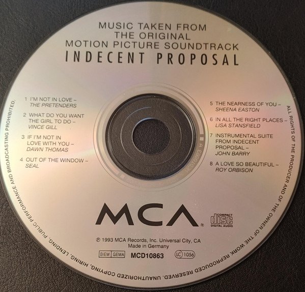 Indecent Proposal (Music Taken From The Original Motion Picture Soundtrack) (CD)