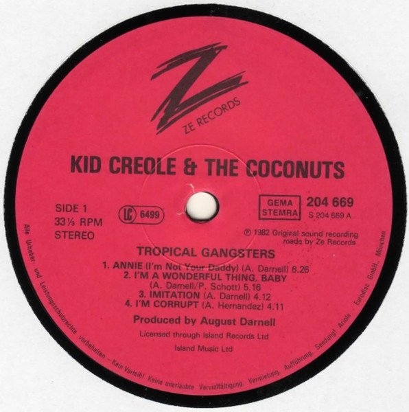 Kid Creole &amp; The Coconuts - Tropical Gangsters (LP)