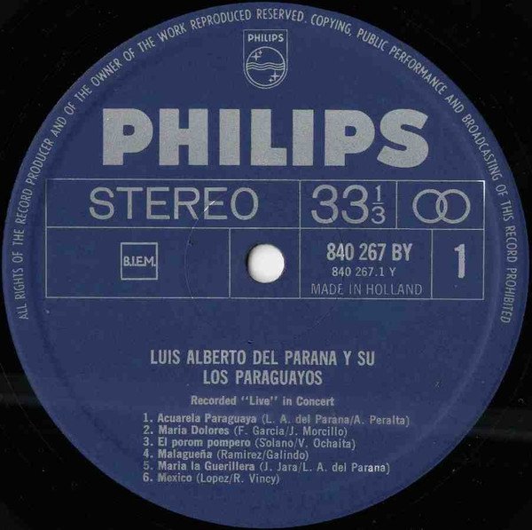 Luis Alberto del Parana y Los Paraguayos - Recorded &quot;Live&quot; In Concert (LP)