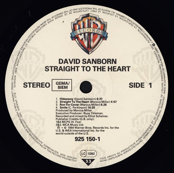 David Sanborn - Straight To The Heart (LP)
