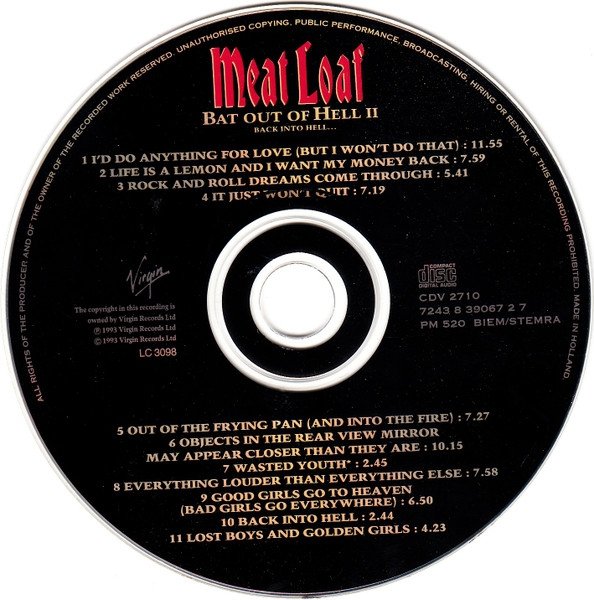 Meat Loaf - Bat Out Of Hell II: Back Into Hell (CD)