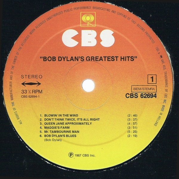 Bob Dylan - Bob Dylan's Greatest Hits (LP)