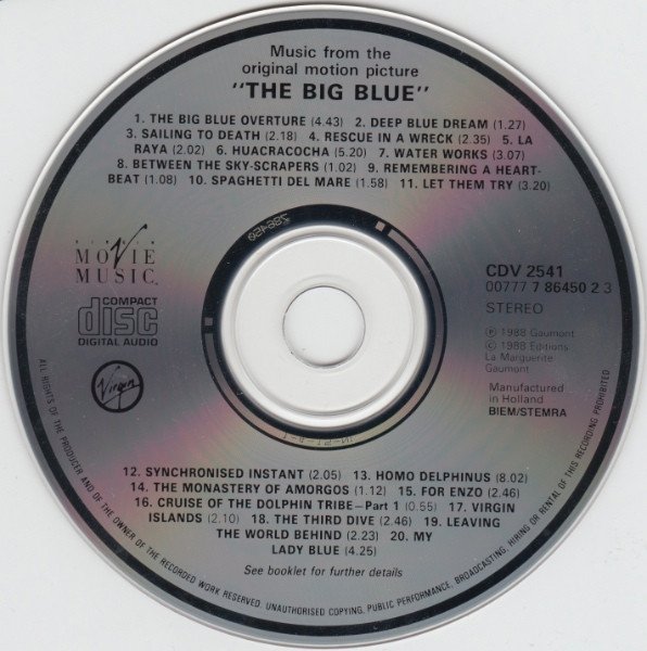 Eric Serra - The Big Blue (Original Motion Picture Soundtrack) (CD)