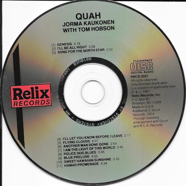 Jorma Kaukonen With Tom Hobson - Quah (CD)