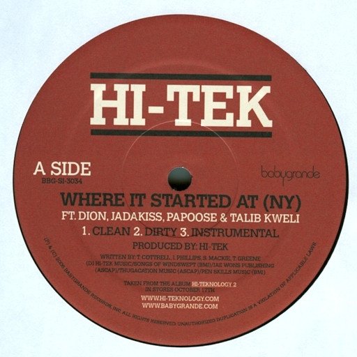 Hi-Tek - Where It Started At [NY] / Can We Go Back (12'')