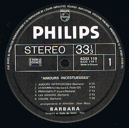 Barbara - Amours Incestueuses (LP)