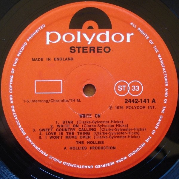 The Hollies - Write On (LP)