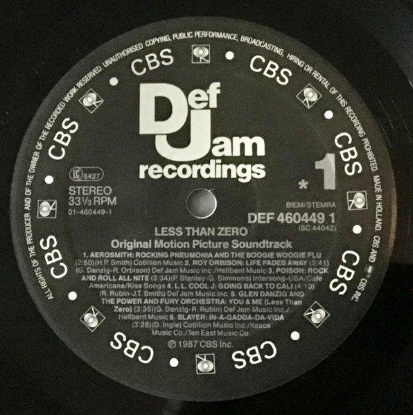 Less Than Zero (Original Motion Picture Soundtrack) (LP)