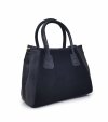 Mały kuferek crossbody torebka skóra zamsz czarna Laura Biaggi