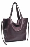 Vera Pelle Italy torebka shopper skóra naturalna bordo burgund