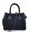 Mały kuferek crossbody torebka skóra zamsz czarna Laura Biaggi