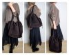 Zamszowa torebka shopper skóra naturalna brązowa czekoladowa