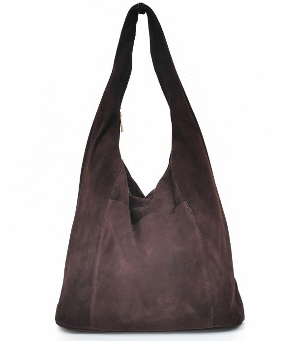 Zamszowy czekoladowy worek