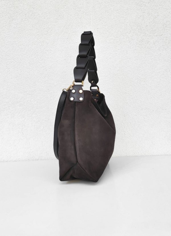 Torebka worek listonoszka torebka zamszowa czekoladowa Espresso