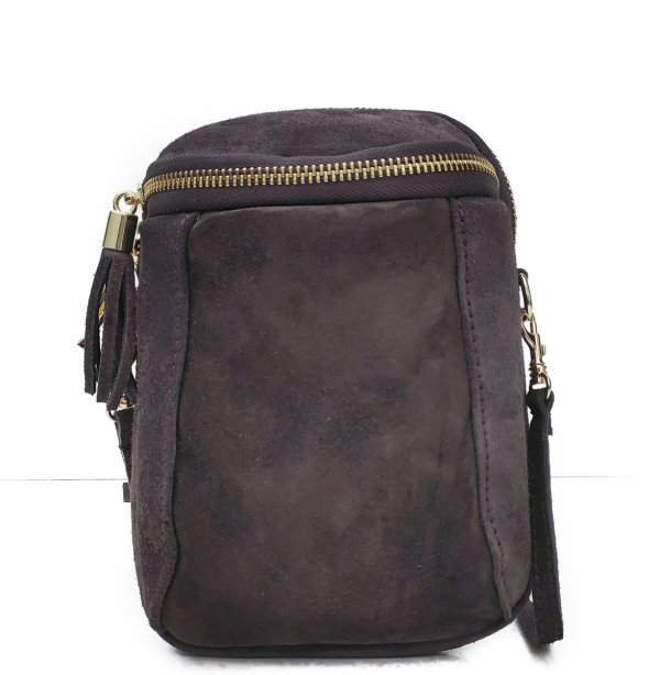 Listonoszka zamszowa rowerówka brązowa czekoladowa