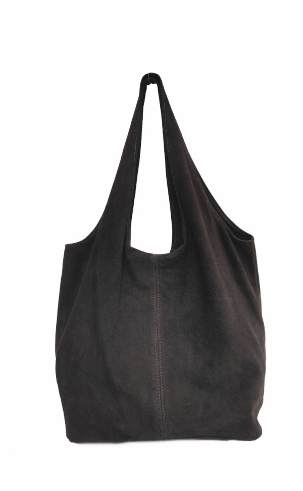 Zamszowy czekoladowy worek Vera Pelle