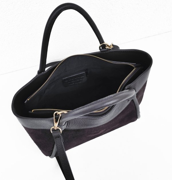 Klasyczna zamszowa torebka kuferek brązowa czekoladowa