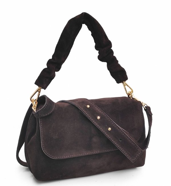 Torebka Listonoszka torebka zamszowa czekoladowa