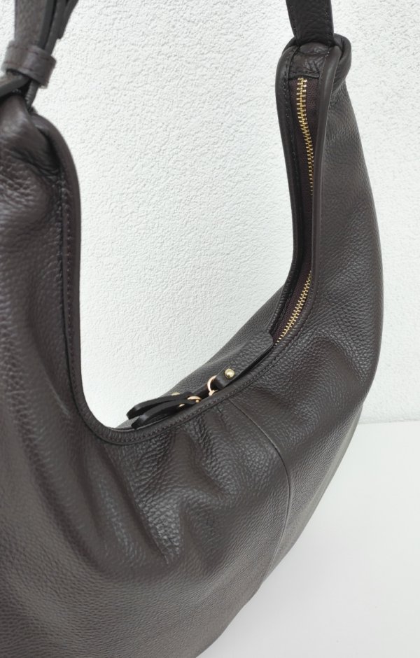 Czekoladowy worek skóra naturalna Laura Biaggi