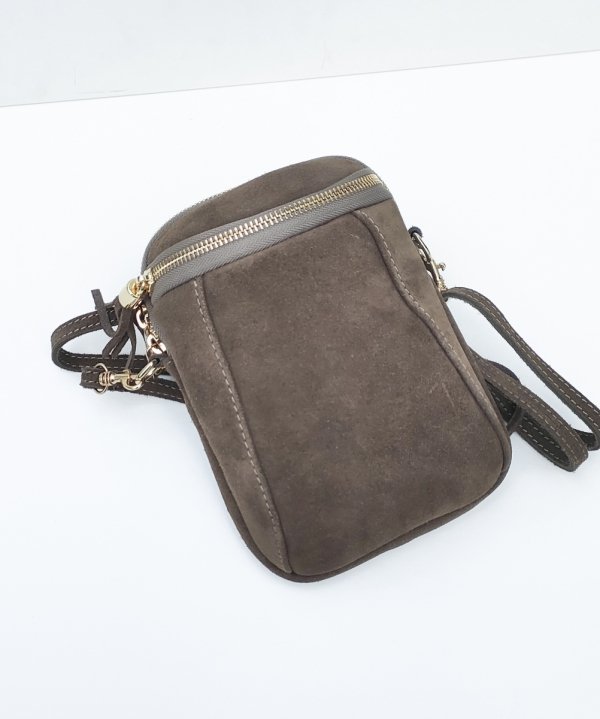 Listonoszka zamszowa rowerówka brązowa czekoladowa