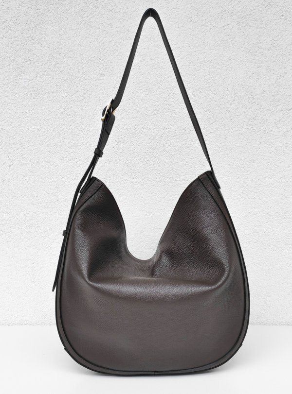 Torebka worek na skóra zamsz czekolada