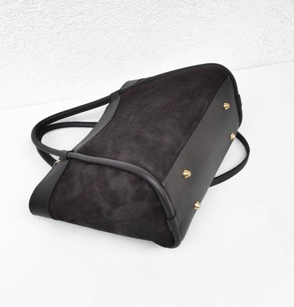 Klasyczna zamszowa torebka kuferek brązowa czekoladowa