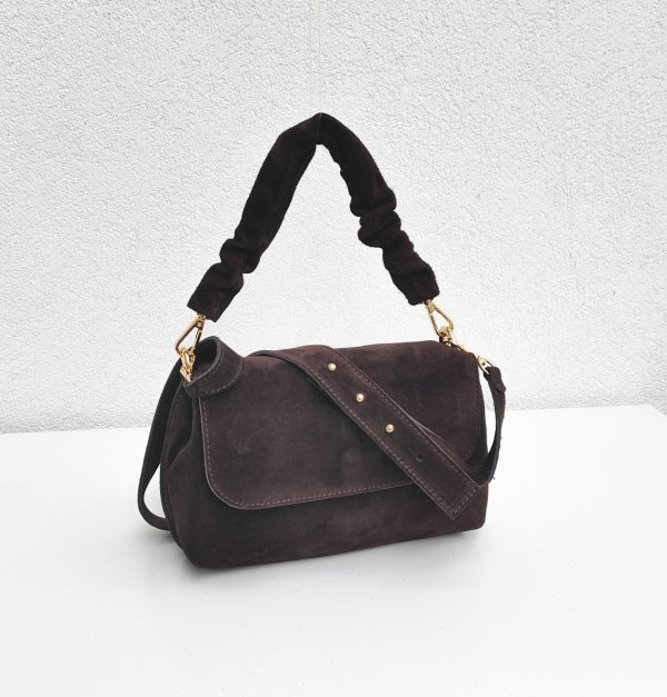 Torebka Listonoszka torebka zamszowa czekoladowa