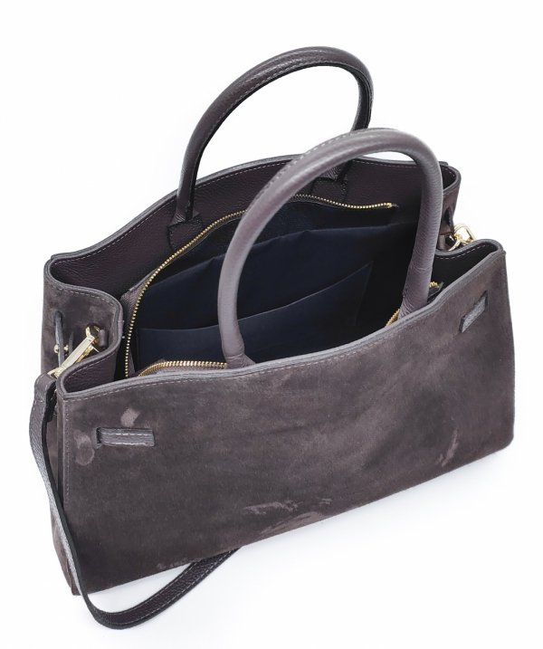 Torebka skóra zamszowa czekoladowa VeraPelle