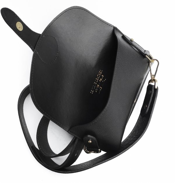 Listonoszka torebka skóra naturalna czarna