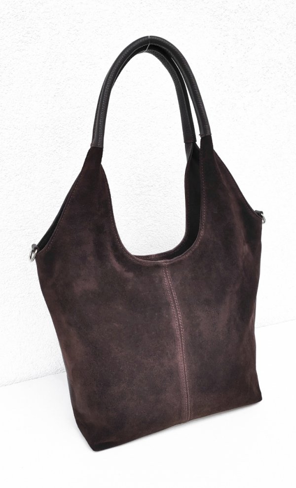 Zamszowy worek brązowy czekoladowy skóra naturalna