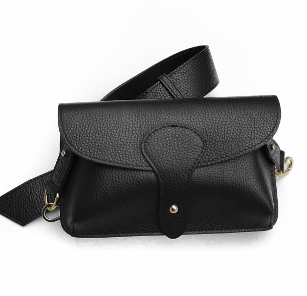 Listonoszka torebka skóra naturalna czarna