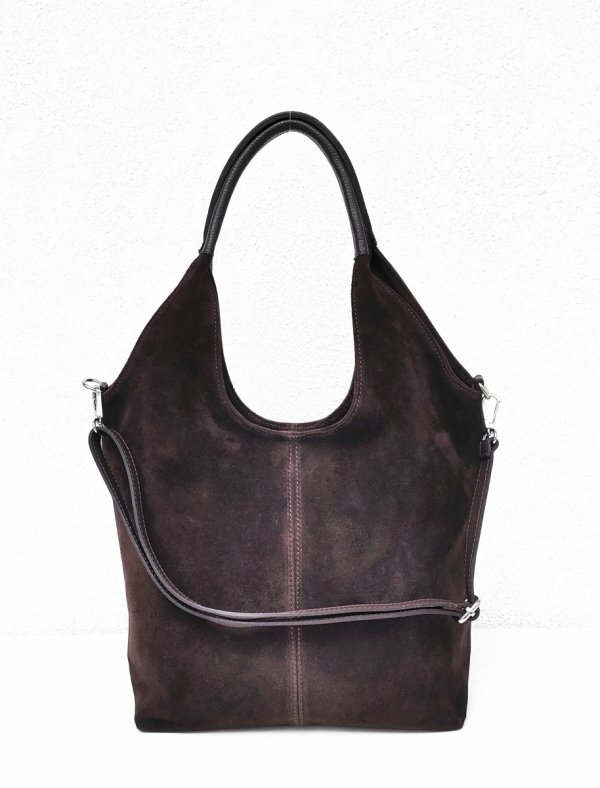 Zamszowy worek brązowy czekoladowy skóra naturalna