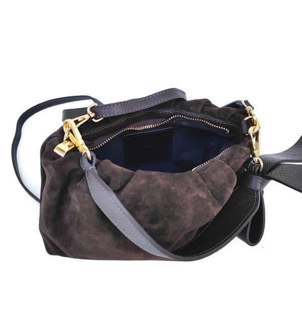 Listonoszka torebka zamszowa czekoladowa espresso