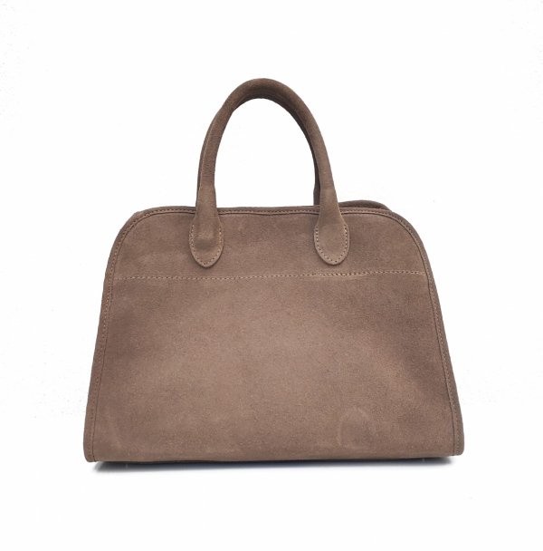 Zamszowa torebka kuferek skóra naturalna beżowa Mocha