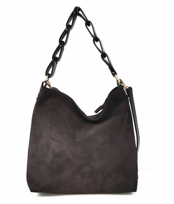 Torebka worek listonoszka torebka zamszowa czekoladowa Espresso